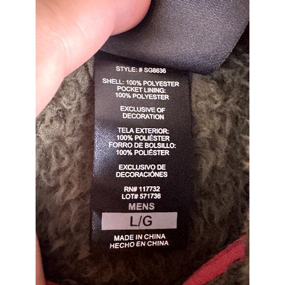 Gerry Hi Pule Half Snap Sweater Fleece Sherpa Jacket Pullover Green Mens Large - Picture 4 of 6